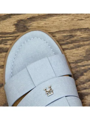 NWT Tommy Hilfiger Triple Strap Slide Open Toe Flat Sandals Light Denim Blue 7M thumbnail 16