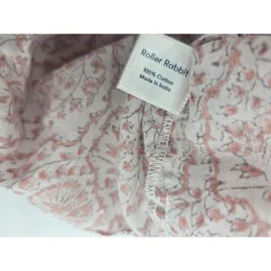 Roller Rabbit Button Down Shirt Womens XL Pink White Block Print‎ Cotton Boho thumbnail 4