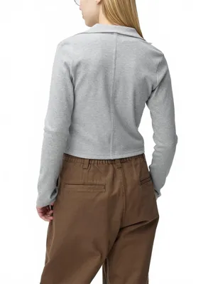 Uniqlo GU Ribbed Double-Zip Cardigan NWT Gray S thumbnail 2