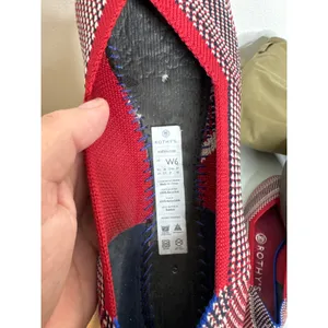 Rothys The Flat Womens 6 Red White Blue Patterned Knit Round Toe‎ Ballet Flats thumbnail 8