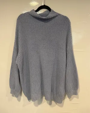 Soft Knit Light Blue American Eagle‎ rolled mock neck Sweater thumbnail 1