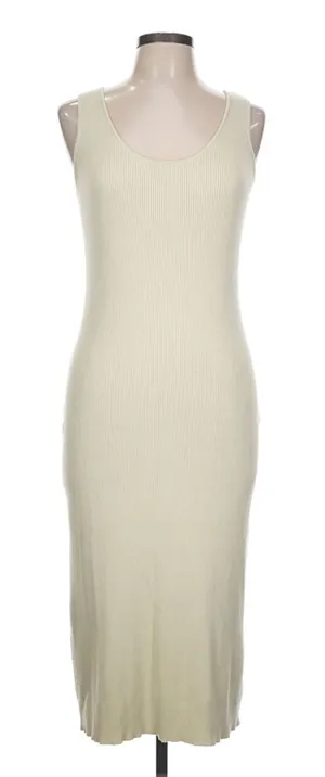 Anthropologie Saturday Sunday Ribbed Knit Midi Tank Dress Large Cream Bodycon thumbnail 1