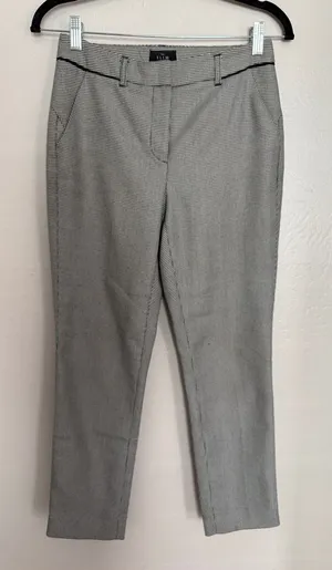 Whbm White House black market Slim ankle Dress Pants black white 2P petite thumbnail 1