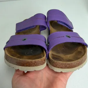 Birkenstock Betula 39 Sandals Purple Slide Two Strap Cork Footbed Adjustable Comfort Shoes thumbnail 9