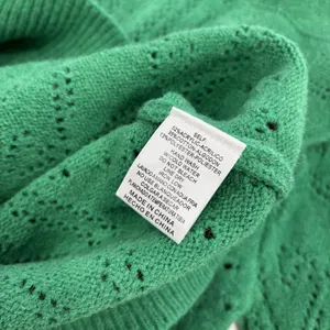 &Merci Sweater Womens Size Large Green Ruffles Pointelle Long Sleeve thumbnail 7