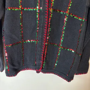 Lemon Grass Sequin Christmas Cardigan Sweater Size PS‎ thumbnail 3