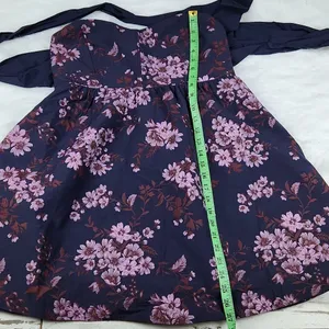 Free‎ People Matilda Tie Back Strapless Babydoll Mini Dress Size Large Blue thumbnail 10