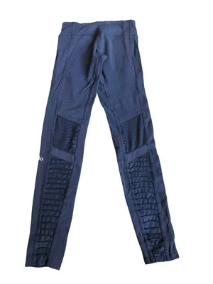 Alo Yoga High-Waisted Moto Leggings Navy Stretch Ankle Length Workout Size XS thumbnail 4