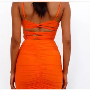 Hello Molly Orange Airy World‎ Dress Open Cut Out Back Size 4 thumbnail 2