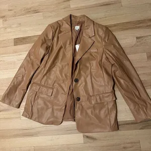 a new day Faux Leather Blazer in Tan thumbnail 1