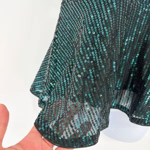 Grace Karin Y2K Sequin Top Sz S Teal Strappy Peplum Clubwear Indie Holiday Glam thumbnail 3