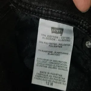 Levi's 505 Straight Leg Jeans Women's Size 12M Soft Black Stretch Denim Mid-rise thumbnail 14