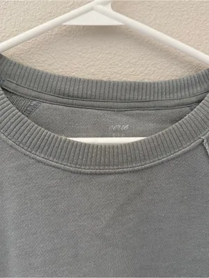 Aerie Cropped Crew Neck Sweatshirt Blue thumbnail 5
