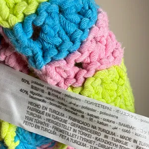 Zara Chunky Crochet Striped Front Tie Cardigan Retro Boxy Vibrant Y2K Sz M thumbnail 12