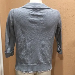 Gap gray button up cardigan thumbnail 3