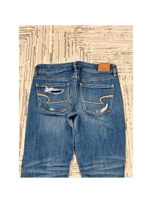 American Eagle Outfitters women's size 4 blue distressed Hi-Rise Jegging Jeans thumbnail 8