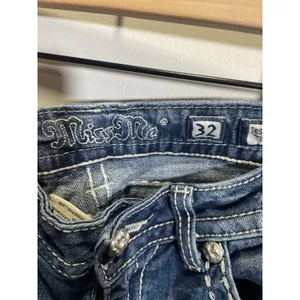 Miss Me Bootcut Jeans Womens 32 Blue Embellished Zipper Pocket Y2K JE5189B4R thumbnail 4