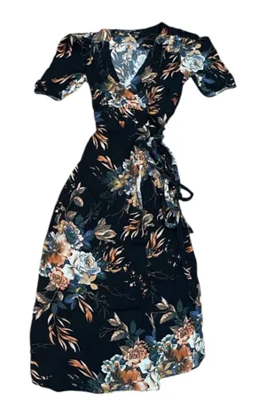 AFRM floral genuine wrap midi dress thumbnail 1