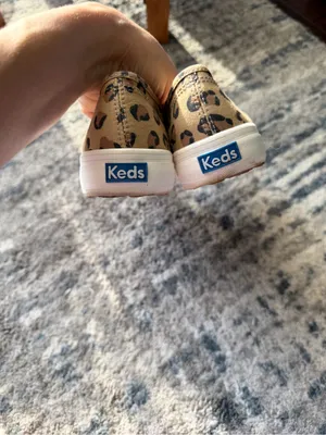 Keds Leopard Print Slip-On Sneakers in Tan, Black & Brown thumbnail 5
