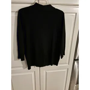 Kasper Separates Black V-Neck Cardigan Rhinestone Button Wool Blend XL thumbnail 4