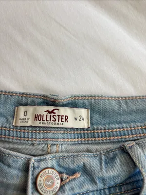 Hollister Ladies Light Blue Distressed Denim Jean Shorts thumbnail 4