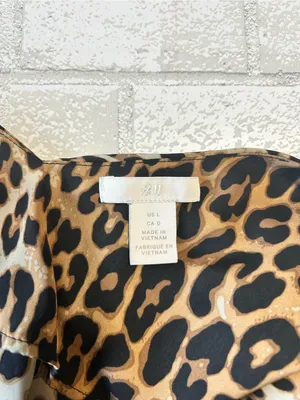 H&M Leopard Print Satin Cami Top - Brown and Black thumbnail 3