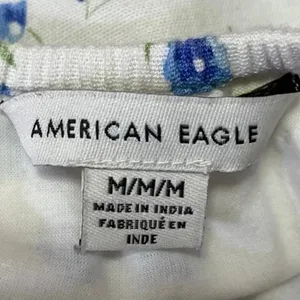 American Eagle White Linen Floral Sleeveless Cami Camisole Mini Tank Dress Sz M thumbnail 4