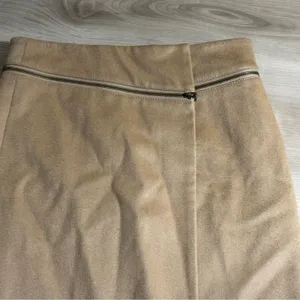 Tory Burch Wool Mini Skirt Tan 2 Womens‎ Zip Detail A-Line Luxury thumbnail 4