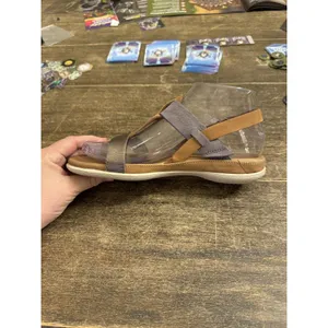 Ecco‎ Flash Sandals Women 7M Shoes Brown Purple Leather T-Strap Slingback Thong thumbnail 2