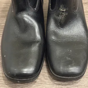 VTG Y2K Justin Black Leather Roper Western Cowboy Boots Square Toe 5.5 Wide Boho thumbnail 3