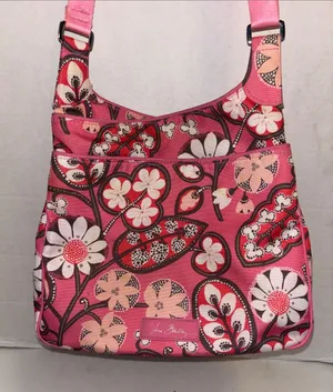 Vera Bradley Lighten Up Slim Crossbody Bag In Retired Blush Pink Floral Design thumbnail 1