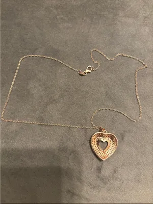 Rose Gold Plated Sterling Silver Baguette Cz Heart Necklace 18” thumbnail 3