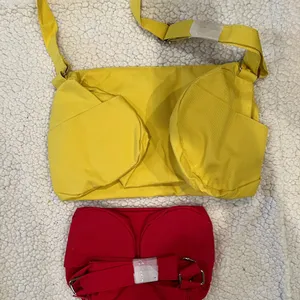 Duffle bag set. 2 med yellow (14 x 7) 1 small red interior and exterior pockets thumbnail 4