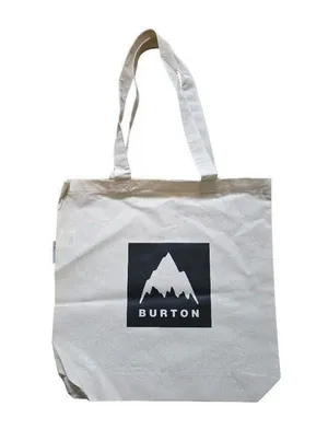Burton Cotton Reusable Bag Snowboarding Shopper Travel Tote Graphic 14"x14" thumbnail 1