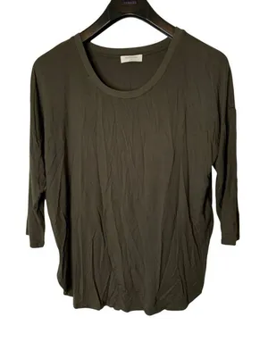 Aritzia Babaton Norris t shirt tuscan olive green long sleeve top medium NEW thumbnail 1