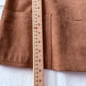 Abe‎ Schrader Vintage Tan Faux Suede Blazer Gold Crest Buttons ILGWU Size 10 thumbnail 11