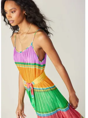 NWT Current Air Pleated Colorblock Maxi Dress L thumbnail 3