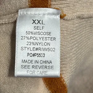 Roolee Women’s cream striped knit sweater - crewneck - Size XXL thumbnail 7