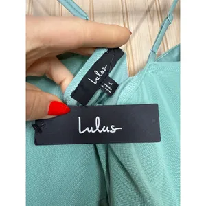 NWT Lulus Sleeveless Sweetheart Turquoise Chiffon Maxi Dress Party Cocktail Sz L thumbnail 5