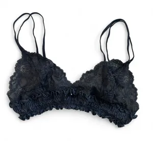 Victoria's Secret Black Lace Unlined Wire-Free Bralette Medium Vintage Y2K FLAW thumbnail 1