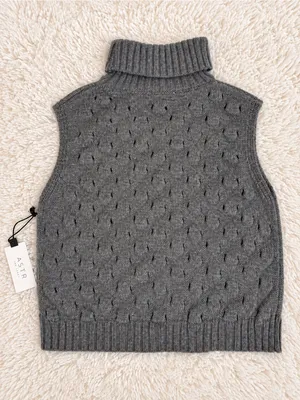 NWT Rare ASTR The Label Pattern Turtleneck Sweater Vest – Grey – M thumbnail 8