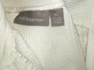 Croft & Barrow White Cable Knit Zip Up Cardigan Sweater thumbnail 2