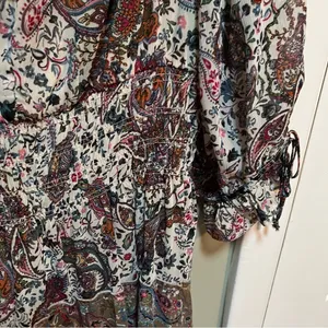Figueroa & Flower Women's Size Large Midi Dress Boho Paisley Floral Off Shoulder thumbnail 7