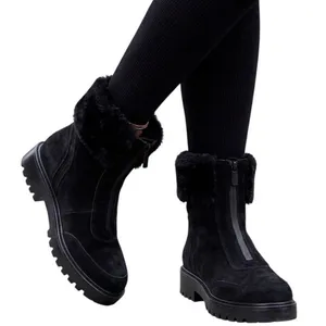 Blondo Hayven Waterproof Suede Faux Fur Zip Lug Sole‎ Boots Black Size 7 NEW thumbnail 1