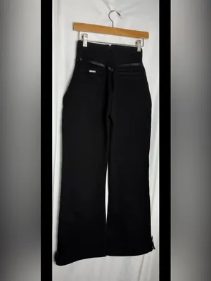 Maniere De Voir Sweatpants Womens Black Relaxed Fleece Zip Waist Drawcord Hem 4 thumbnail 5