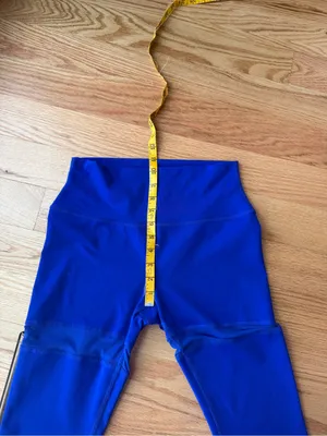 Alo Yoga Vintage Cobalt Blue Mesh Panel High Waist Leggings Size Medium thumbnail 10