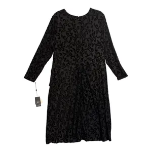 Adrianna Papell Size-22W Black Dress Glitter Velvet Faux‎ Wrap Cocktail thumbnail 3