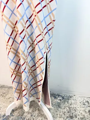 Maeve XL Knit Maxi Dress Plaid Sleeveless Side Slit Viscose‎ Blend Women thumbnail 8