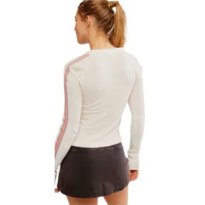 FREE PEOPLE MOVEMENT RECOVERY LAYER‎ Ivory LONG SLEEVE Waffle Henley Shirt Large thumbnail 3