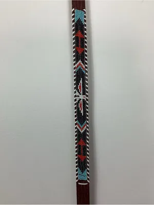 Native Southwestern Hand Seed Leather Belt thumbnail 4